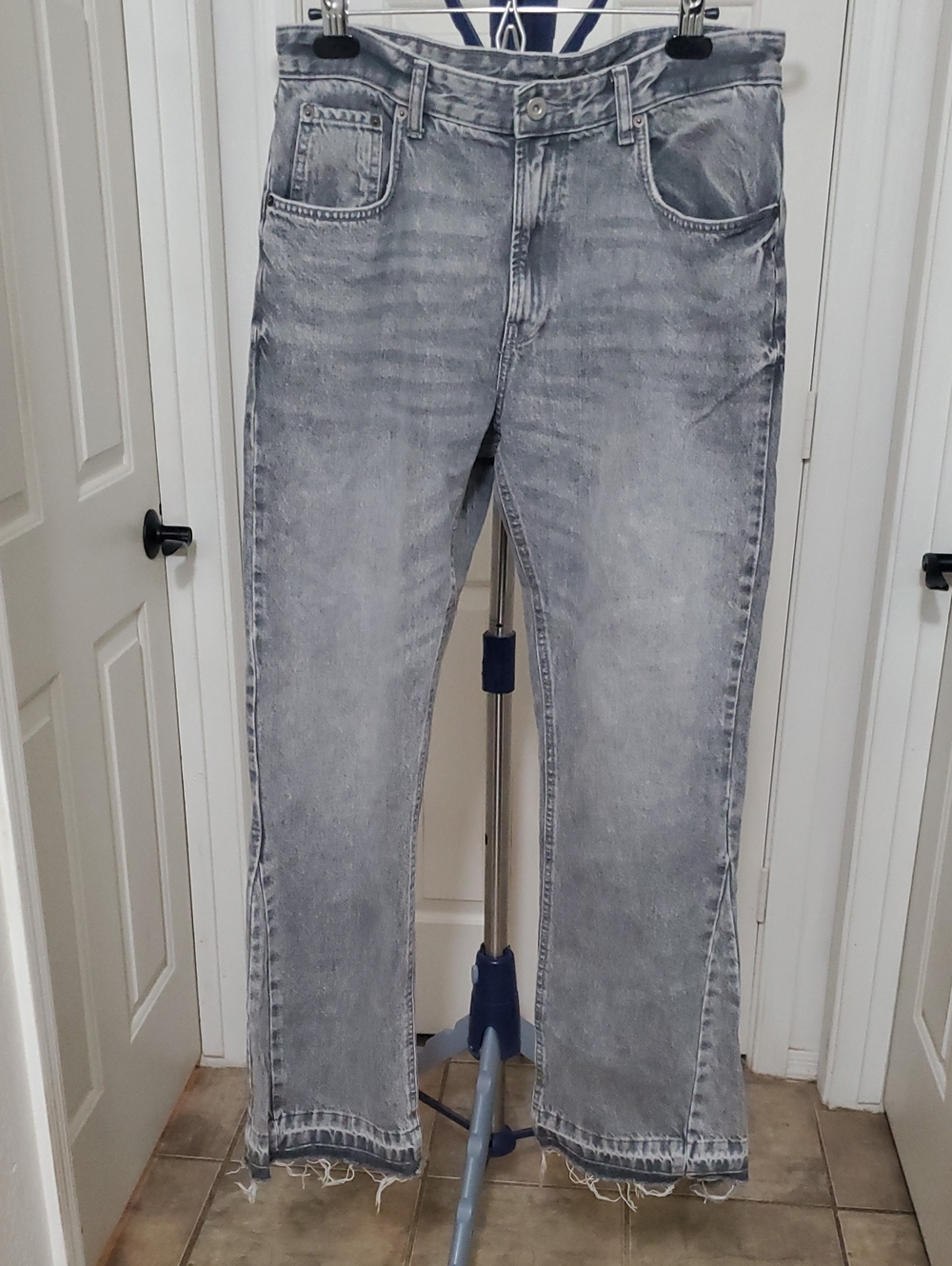 Zara Grey Washed Straight Jeans